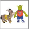 Lot de 2 Peluches Shrek et l'Ane Basketteur