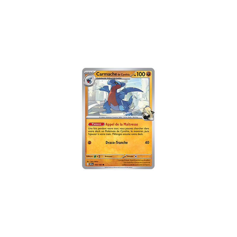 Carte Pokemon Carmache de Cynthia