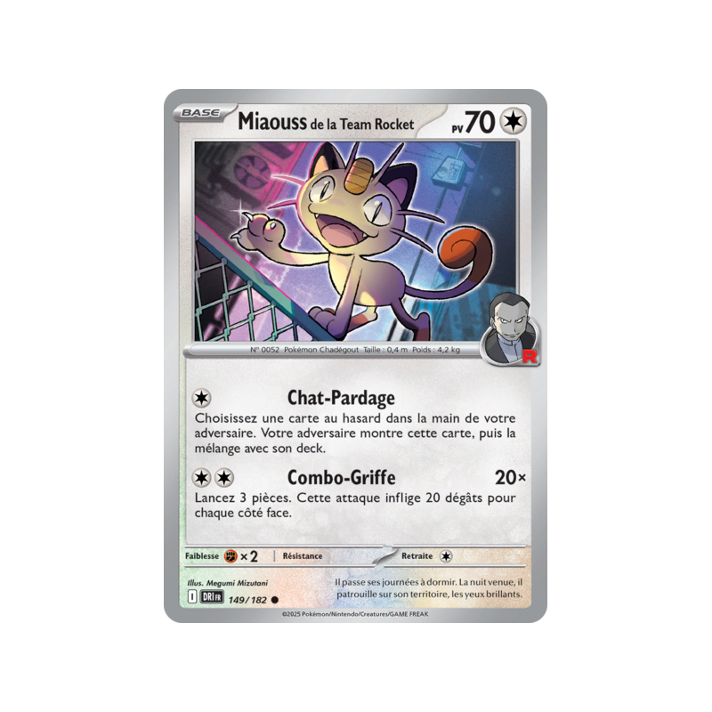 Carte Pokemon Miaouss de la Team Rocket