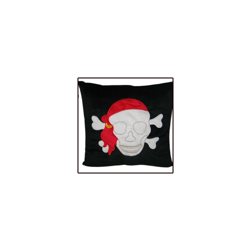 Coussin Tete de Mort Pirate