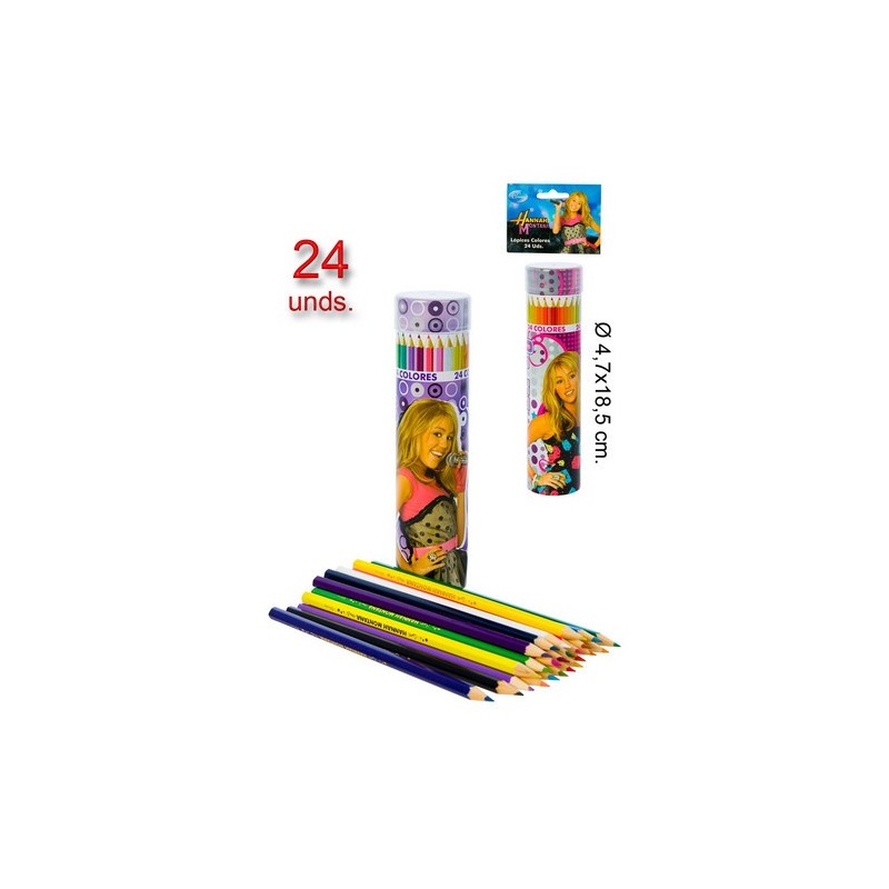 Set de 24 Crayons de Couleurs Hannah Montana